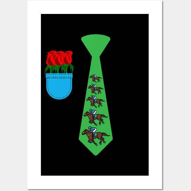 Funny Horse Racing Tuxedo costume race horse tie roses suit pocket Wall Art by Artstastic